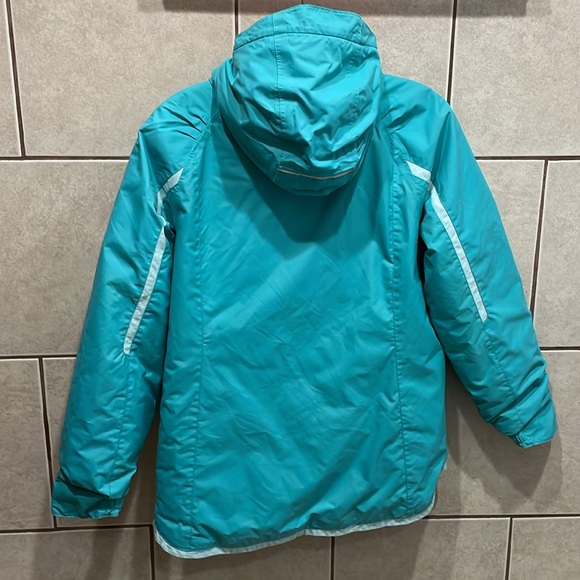 Columbia Kids L 14/16 Hooded Omni Heat Coat Teal & Pink - Picture 3 of 16